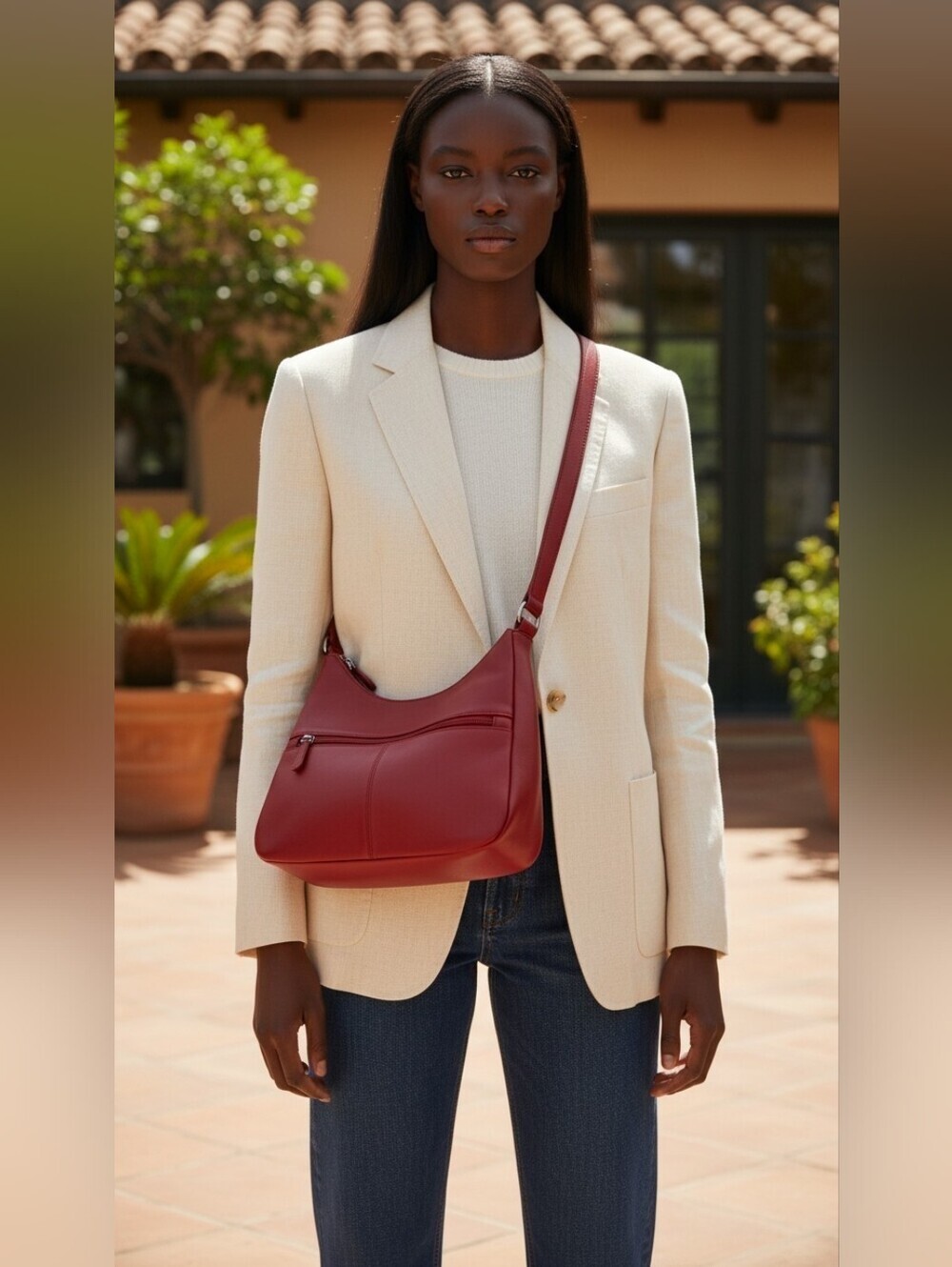 Gianni Bernini Elegant Red Shoulder Bag